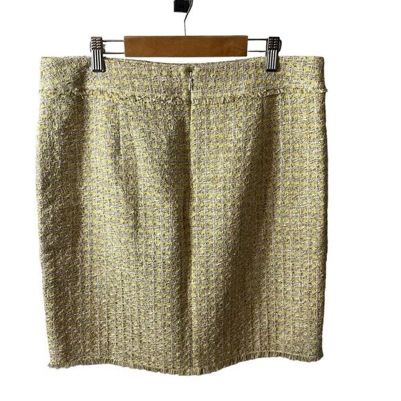 Ann Taylor Tweed Yellow Gray Houndstooth Pattern Skirt Size 12P NWT - Picture 6 of 8